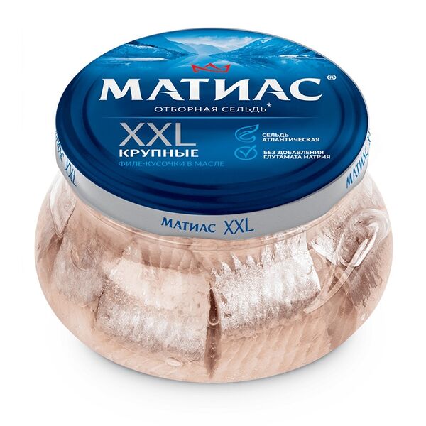 Сельдь Матиас оригинальное филе-кусочки в масле 260 г