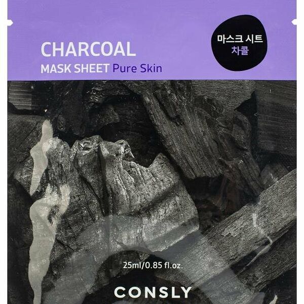 Маска тканевая для лица Consly с древесным углём