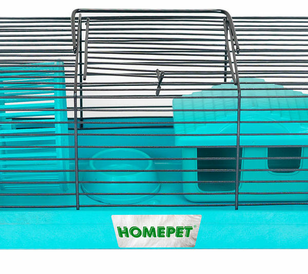 HOMEPET Клетка-мини для грызунов с наполнением бирюзовая, 27 см х 15 см х 13см