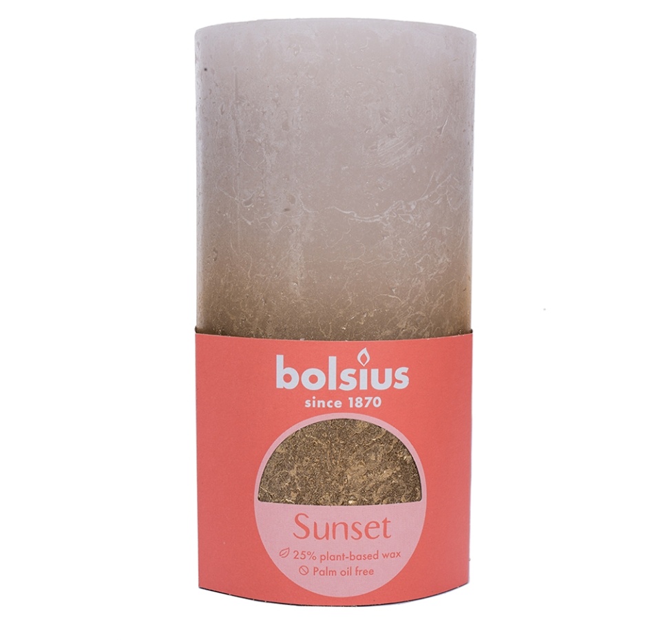 

Свеча Bolsius Рустик Sunset песочно-розовый + золотой, Польша