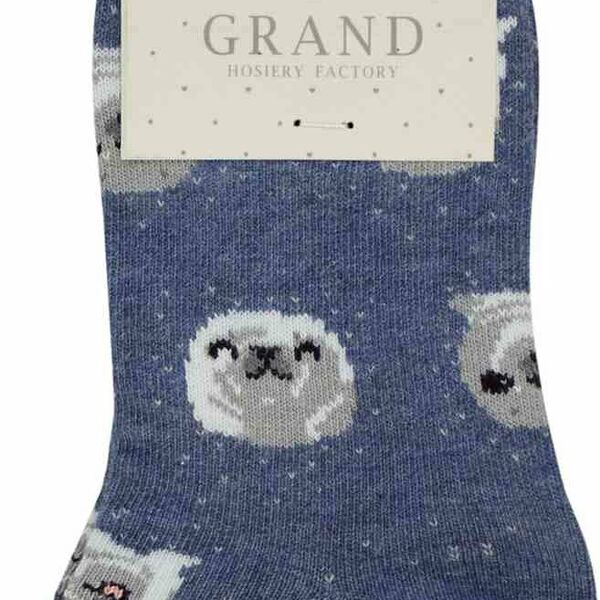 Носки детские Гранд, тюлень, синий меланж, размер 14-16 (23-25)