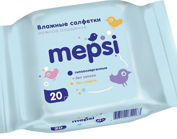 Салфетки влажные Mepsi детские 20шт