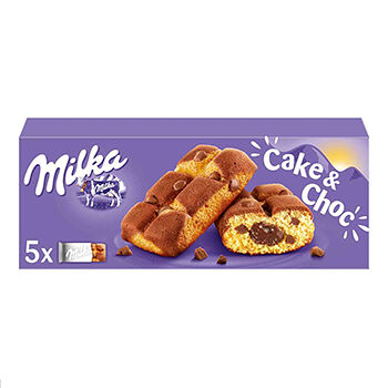 Пирожное бисквитное MILKA BISCUITS Милка с шоколадной начинкой и кусочками молочного шоколада, 175 г