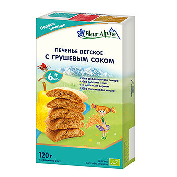 Печенье Fleur Alpine с грушевым соком с 6 месяцев Био
