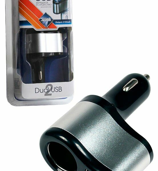 Устройство зарядное автомобильное 2 USB ТМ Nova Bright (Нова Брайт)