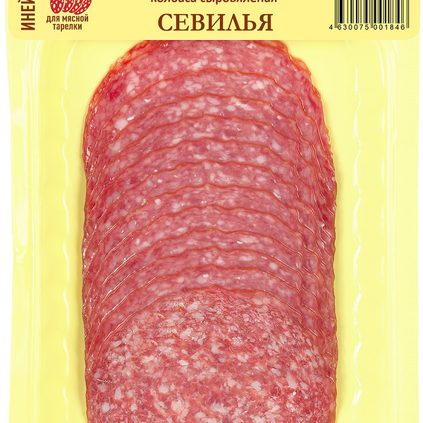 Колбаса Иней Севилья сыровяленая полусухая нарезка 90г