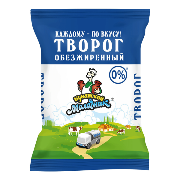 Творог Кубанский Молочник Уманский обезжиренный 0%