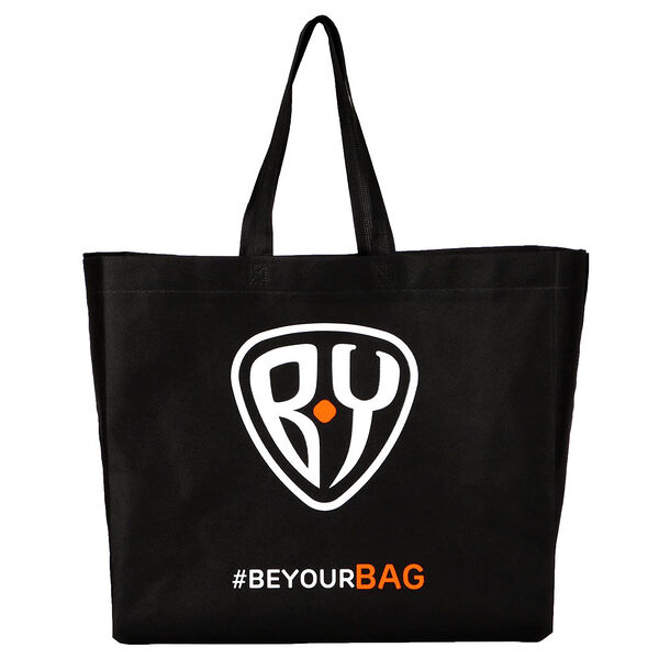 By сумка-шопер 40х45х16см (шелкография), спанбонд черный