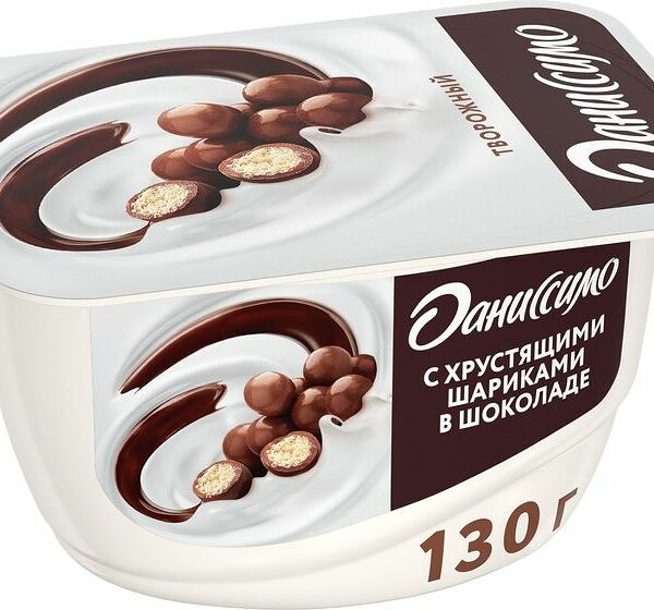 Творожок с хрустящими шариками в шоколадной глазури 7,2% ТМ Даниссимо