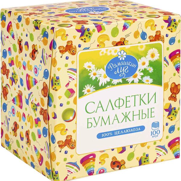 Салфетки бумажные Ромашкин луг 2 слоя, 100 шт.