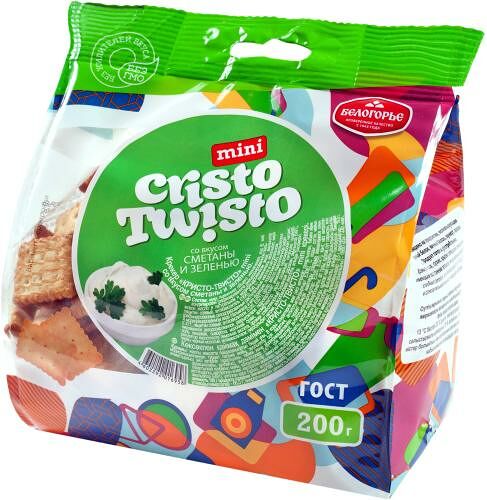 Крекер Кристо-Твисто mini вкус сметаны и зелени