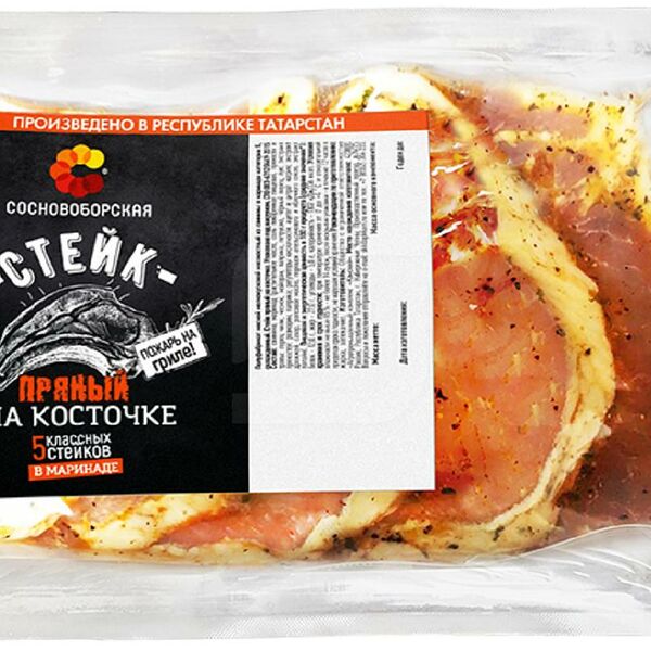 Стейк Сосновоборская из свинины пряный на косточке