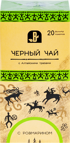 Чай черный Вектор с розмарином в пакетиках 1,5 г х 20 шт