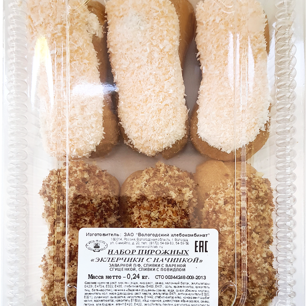 Набор пирожных ХК Вологодский Эклерчики с начинкой