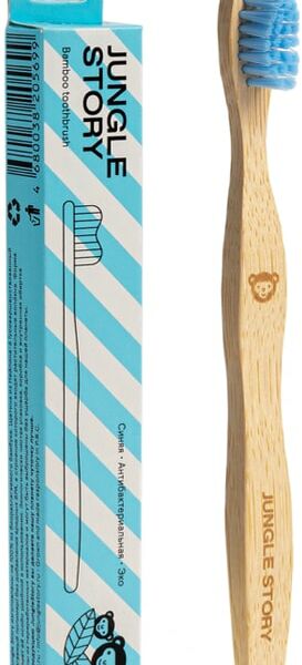 Зубная щетка Jungle Story бамбуковая Blue мягкая