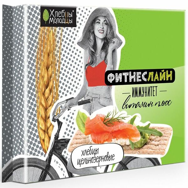 Хлебцы Хлебцы Молодцы Фитнес линия цельнозерновые витамин плюс хрустящие, 100г