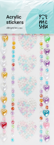 Наклейки акриловые MESHU, стразы, 25х7.8 см, 426 шт
