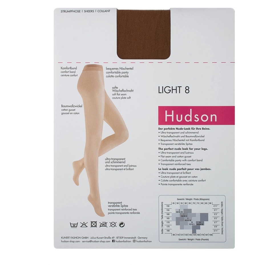 

Колготки Kunert-hudson light - 8 цвет 019/бежевый 8 den, размер 4