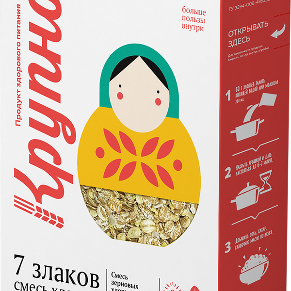 Смесь зерновых хлопьев крупно 7 злаков 400г