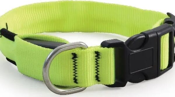 Ошейник светодиодный NIGHT CITY неоновый желтый L, 25*410-510мм