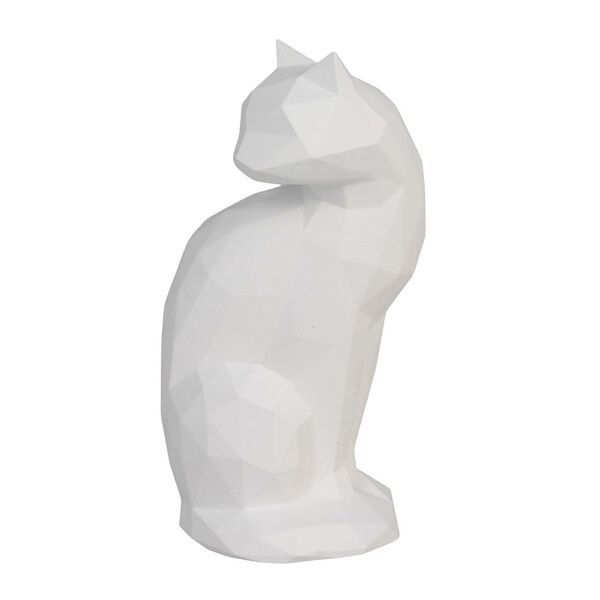 Фигурка декоративная Кошка, гипс, белый