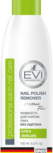 Жидкость для снятия лака EVI professional без ацетона 150мл
