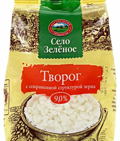 Творог Село Зеленое зерненый 9%