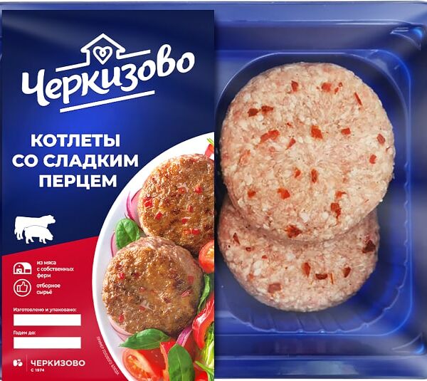Котлеты свинина-говядина Черкизово со сладким перцем