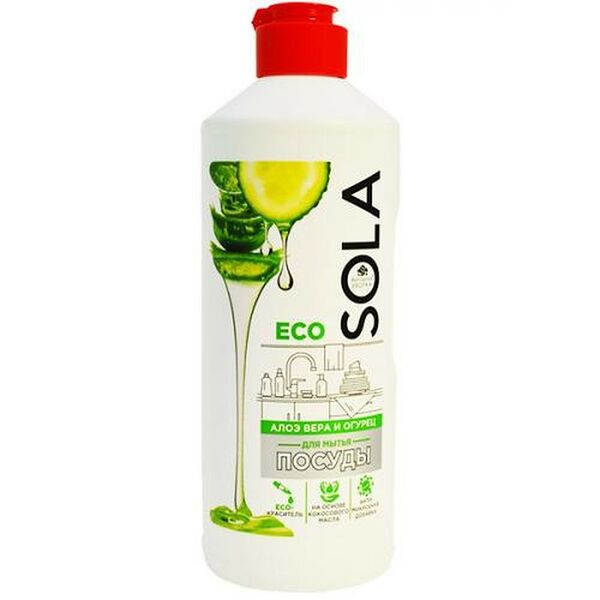 Средство для мытья посуды Sola Алоэ вера и огурец, 500 мл