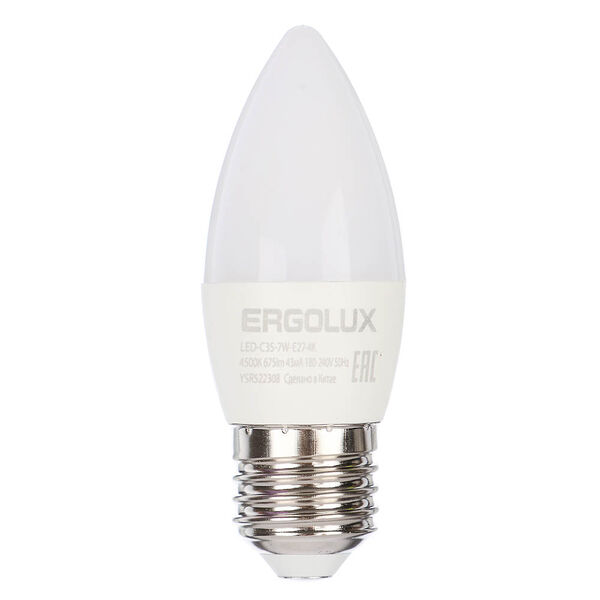 Лампа светодиодная Ergolux LED C35 7W E27 4K