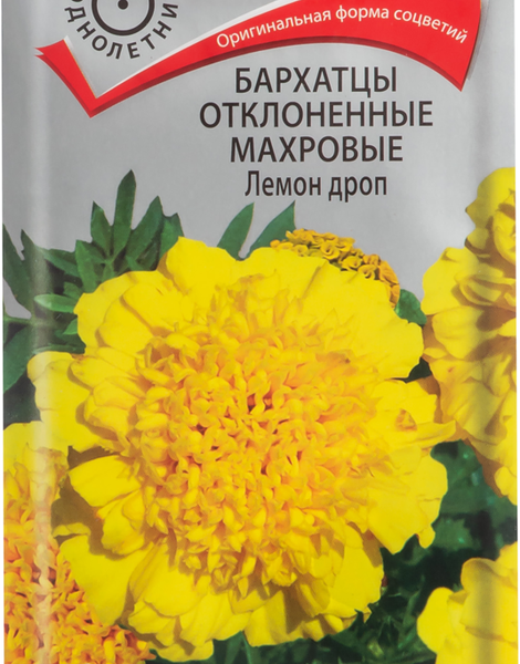 Семена Бархатцы отклоненные Поиск Лемон дроп махровые