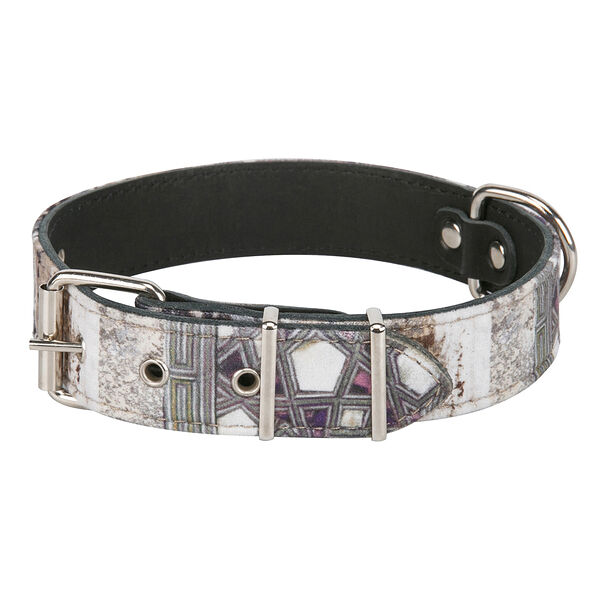 Ошейник для собак Мозаика, черно-серый, 35 мм