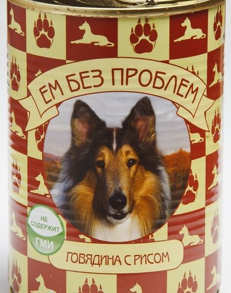 Ем без проблем консервы для собак (паштет) Говядина и рис