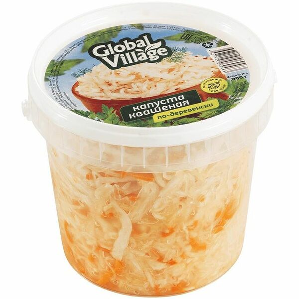 Капуста квашеная Global Village по-деревенски, 900г