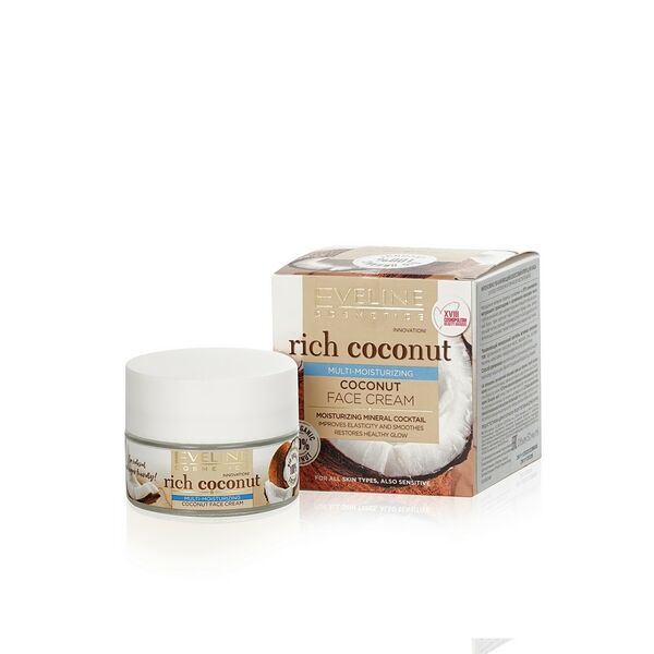 Интенсивно увлажняющий кокосовый крем для лица Eveline Rich Coconut 50мл