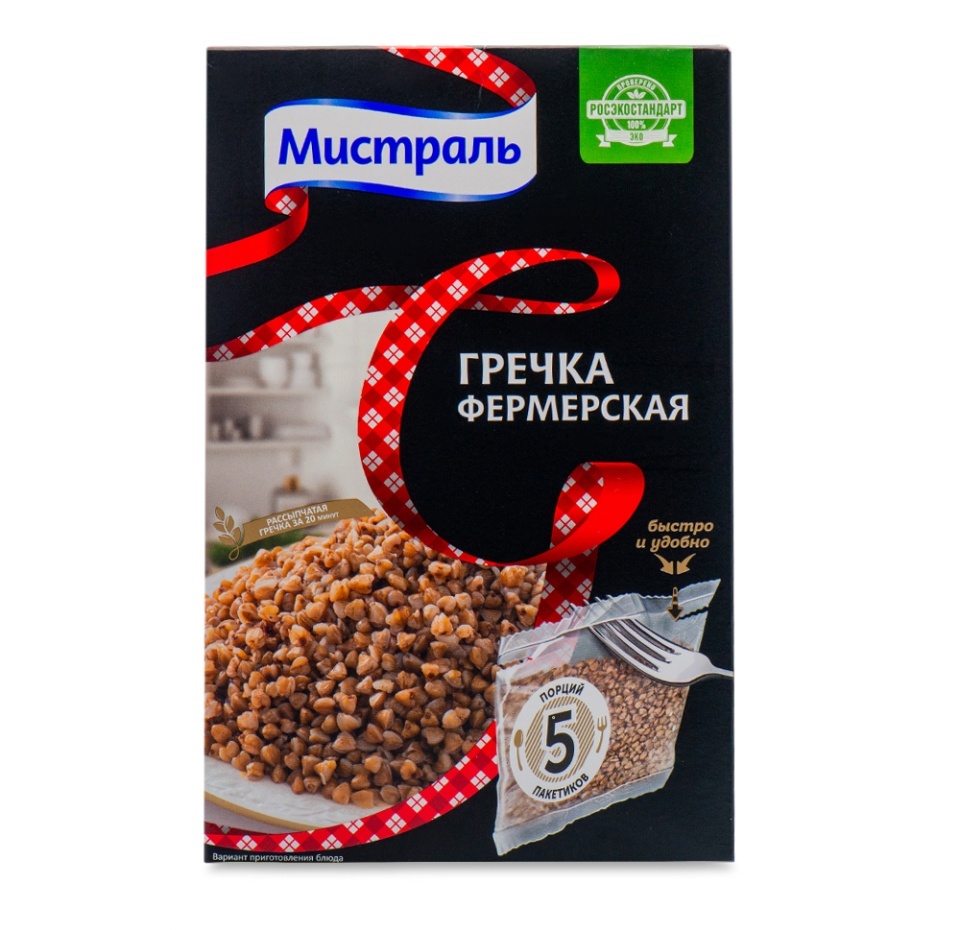 

Гречка Мистраль Фермерская в пакетиках для варки 5 шт. x 80 г