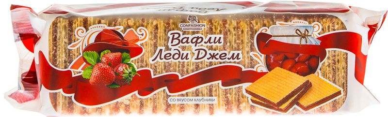 

Вафли Confashion Леди Джем со вкусом клубники, 250 г