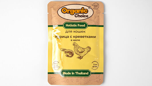 Корм влажный для кошек Курица с креветками в желе Organic Сhoice, 70 гр