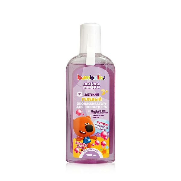 Детский ополаскиватель для полости рта Bambolina Ми-ми-мишки Бабл Гам 300мл