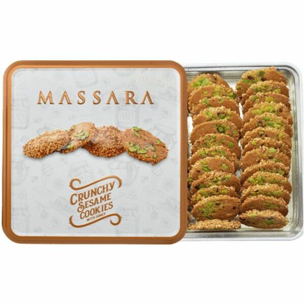 Печенье Massara Crunchy Sesame хрустящее с кунжутом, фисташками и медом, 200г