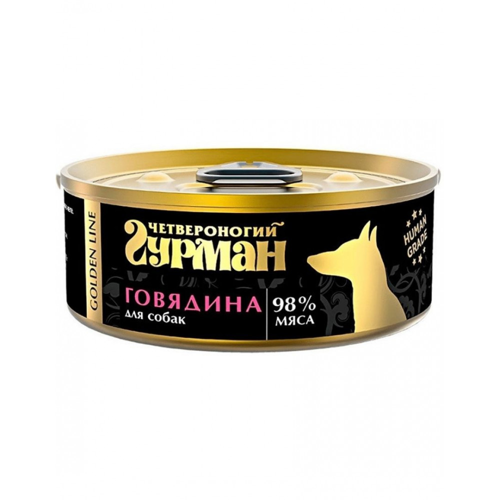 

Консервы для собак Четвероногий гурман Golden line Говядина 100 г