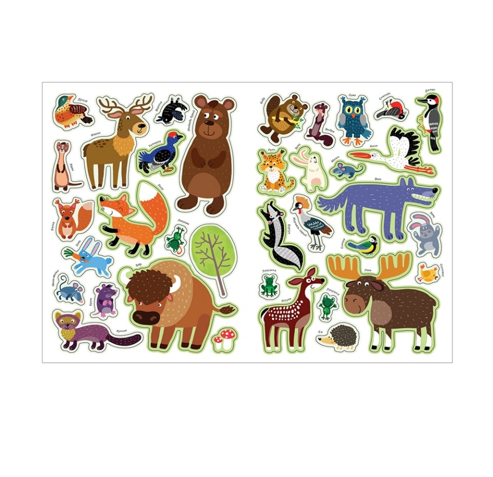 

Книга В мире животных "Зеленый лес" с многоразовыми наклейками