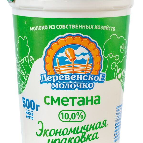 Деревенское молочко Сметана 10%