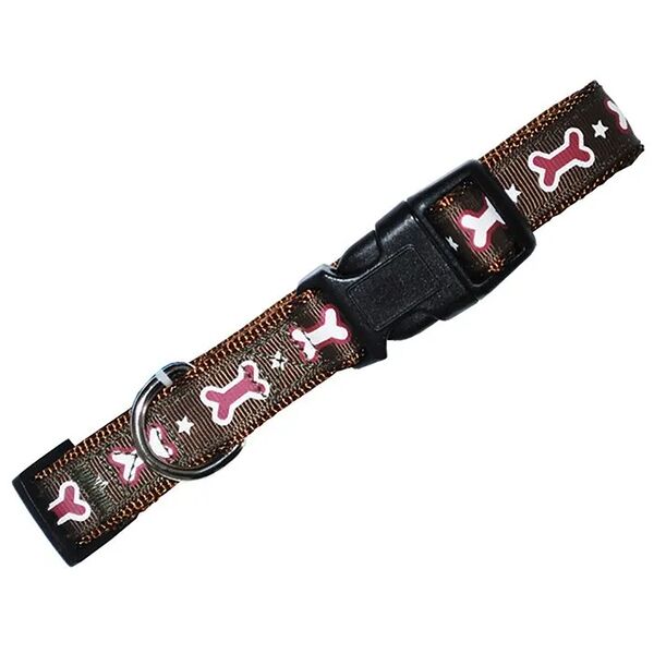 Ошейник Уют рисунок косточки двойная с тесьмой для собак 1.9*35-50 см