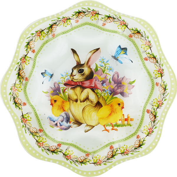 Тарелка для яиц и кулича Светлая Пасха, 8+1 ячеек,21,5х21,5 см