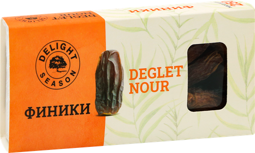 

Финики сушеные с косточкой DELIGHT SEASON сорт Деглет нур, 250г