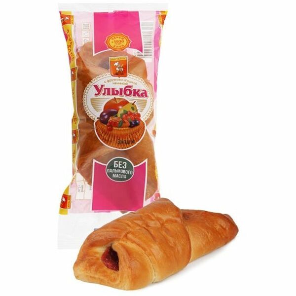 Булочка ЗАО Хлеб Улыбка с ягодной начинкой, 75г