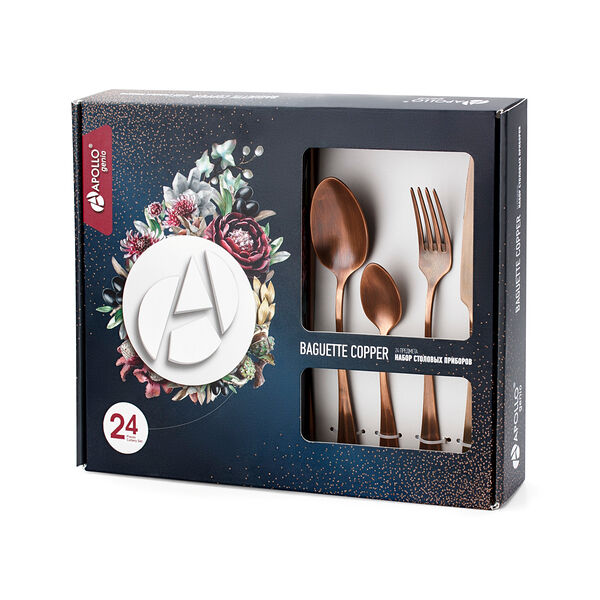 Набор столовых приборов Baguette Copper Apollo 24 предмета