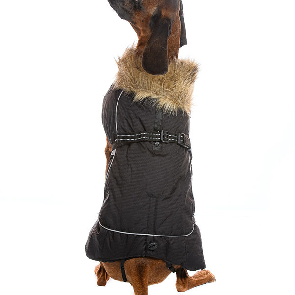 Попона с меховым воротником для собак крупных пород XL черный (унисекс)