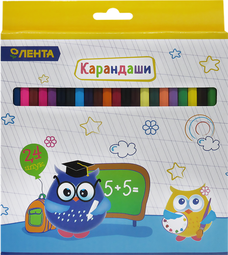

Набор цветных карандашей ЛЕНТА 24 цвета, 24 шт